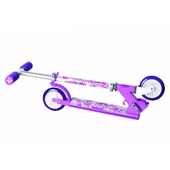 MUUWMI KiddyScooter Racing 3-hjulig sparkcykel för barn, rosa