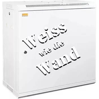 IT-BUDGET 19 inch väggmonterat nätverksskåp SWA - 12U - 600x300 mm - ståldörr - avtagbara sidopaneler - tillbehörsset - rent vit (90ITB19WS1263MW)