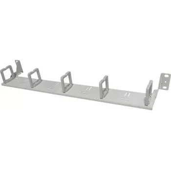 IT-BUDGET 19 inch 1U kabelhanteringspanel med 5 frontförskjutna horisontella kabelöglor, ljusgrå 90ITBKMAKB1HEG