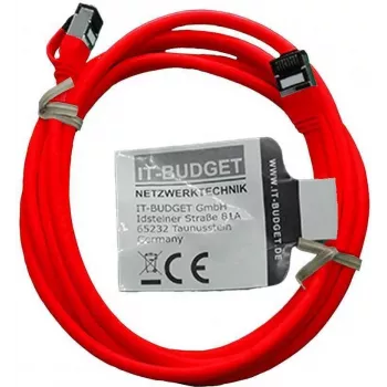 IT-BUDGET Full Copper Premium patchkabel – Slim AWG 28 – Cat.8.1 – 2000 MHz – halogenfri – PoE+ – 40 Gbit – röd – 3 m (90ITBSLIM81PK3R)