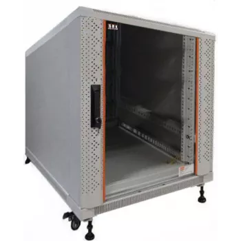 IT-BUDGET 19 inch nätverksskåp SRK 12U 600x800 mm ljusgrå förmonterat