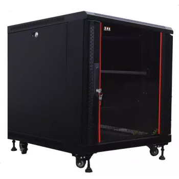 IT-BUDGET 19 tums serverrack SRK - 12U - 600x1000 mm - glas-/ståldörr - förmonterat - svart 99ITB19SRK12610GSNM