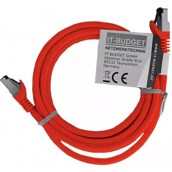 IT-BUDGET helkoppar premium patchkabel - Flex AWG 26 - Cat.8.1 - 2000 MHz - halogenfri - PoE+ - 40Gbit - röd - 2 m 90ITBFLEX81PK2R