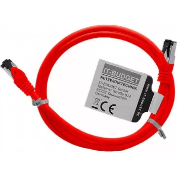 IT-BUDGET helkoppar Premium patchkabel - Flex AWG 26 - Cat.8.1 - 2000 MHz - halogenfri - PoE+ - 40Gbit - röd - 1 m (90ITBFLEX81PK1R)