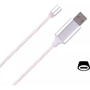 CYOO Flow Light Magnet USB Type-C-kabel 1 m vit LED-laddningskabel dataöverföring CY121476