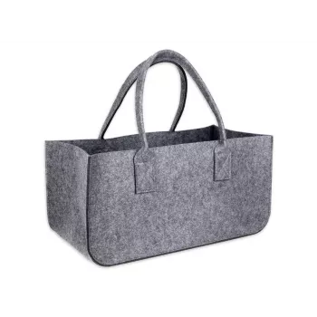Schramm NEW-4543 mörkgrå filtkorg för ved och förvaringskorg 50x25x25 cm