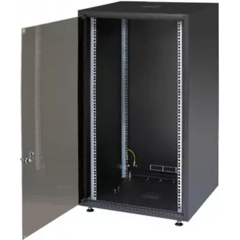 IT-BUDGET 19 inch serverskåp SJB - 15U - 600x800 mm - glasdörr - bakstycke - svart (W-SJB6080-15S-161)