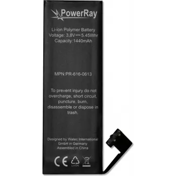 PowerRay batteri PR-616-0613 för iPhone 5, 1440 mAh, Bulk