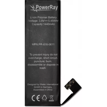 PowerRay batteri PR-616-0611 för iPhone 5, 1440 mAh, Bulk