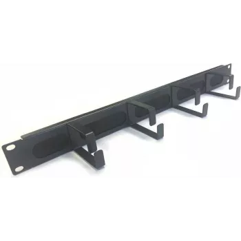 IT-BUDGET 19 inch kabelhanteringsborstpanel 1U med 4 metallkabelklämmor 44x70 mm svart 90ITBKDFPMB1HES