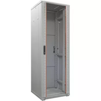IT-BUDGET 19 inch nätverksskåp SRK, 38U, 600x600 mm, glasdörr fram, ståldörr bak, flatpack, ljusgrå 90ITB19SRK3866GGN