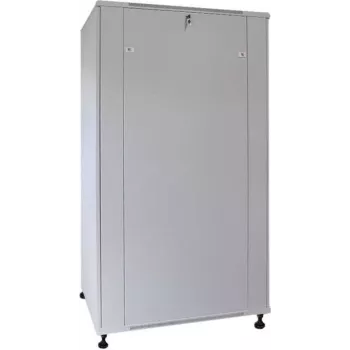 IT-BUDGET 19 inch nätverksskåp SRK - 22U - 600x800 mm - glas-/massiv dörr - flatpack - ljusgrå 90ITB19SRK2268GGN