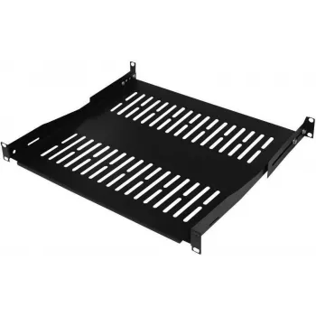 IT-BUDGET 19 inch rackhylla / enhetshylla, 80 kg lastkapacitet, 350 mm djup, djupvariabel montering, svart (90ITB19FBX350S)