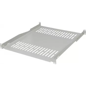 IT-BUDGET 19 inch fast rackhylla / enhetshylla, 80 kg lastkapacitet, 450 mm djup, djupvariabel montering, ljusgrå 90ITB19FBX450G
