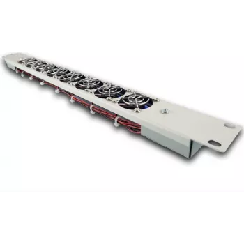 SILENCE RACK 19 inch tyst ventilationsenhet - luftflöde 53 m³/h - utsugande - 1U - 8 fläktar - ljusgrå (RAC1HE)