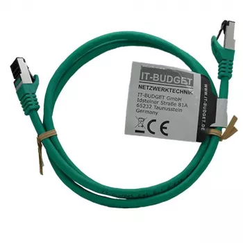 IT-BUDGET Cat.8.1 S/FTP patchkabel av ren koppar, 1 m, grön, 40Gbps, LSZH, PoE+ 90ITBFLEX81PK1GR