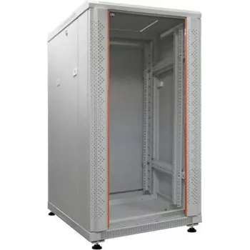 IT-BUDGET 19 inch nätverksskåp SRK - 18U - 600x1000 mm - glas-/ståldörr - flatpack - ljusgrå 90ITB19SRK18610GGN