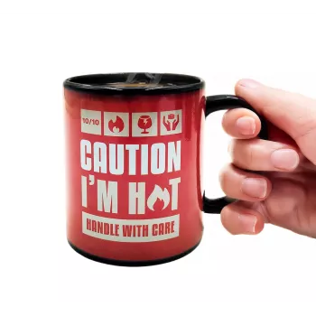 Mad Monkey Caution I am Hot färgskiftande mugg 2000152
