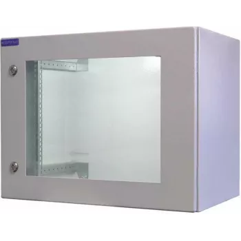 RESISTER 19 inch nätverksskåp PRO – IP66 utomhus & industri – dörr med inspektionsfönster – 9U – 600x400 mm – ljusgrå (90RR19WV94GG)