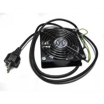 IT-BUDGET Silence komplett set tyst IT-skåpsfläkt – 98,5 m³/h luftflöde – 1 x SILENT 230 V fläkt, kopplad med skyddsgaller, monteringsmaterial (90ITBLUESET1S)