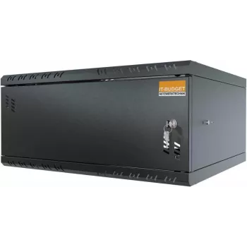 IT-BUDGET TAUNUS 19 inch väggskåp 4U, 450 mm djupt, låsbar ståldörr, svart 90ITB19445MS