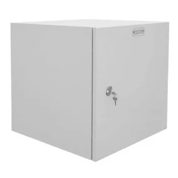 IT-BUDGET 19 inch väggskåp nätverksskåp Easy, ståldörr, 15U, 600x600 mm, ljusgrå 90RR19CWV1566MG