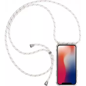 CYOO Halsbandsplån med rem för iPhone 12/12 Pro 6,1 inch – vitt silikon CY122106
