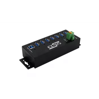 EXSYS USB 3.2 Gen1 7-portars industrIHubb med DIN-skenesats och 15 kV ESD-skydd (EX-1187HMVS-2)