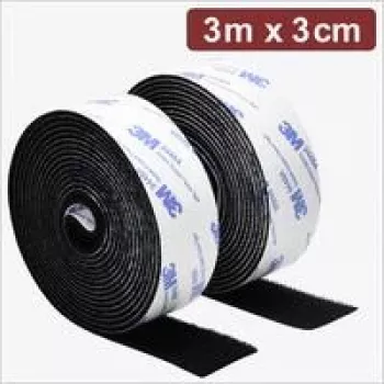 Quadrios 24CA321 Självhäftande kardborreband 3 m x 3 cm svart
