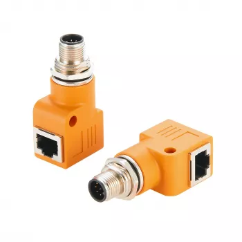 EXSYS EX-49502 M12 A-kodad 8-polig kontakt till RJ45-uttag 90° industriell Ethernet-adapter