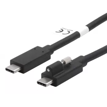 EXSYS USB 3.2 Gen 2x1 USB-C-kabel 1 m svart med enkelskruvsäkring (EX-K1595V-1.0)
