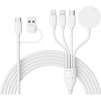 CYOO CY606 4-i-2 multi-laddkabel universal / USB-C / Watch – svart