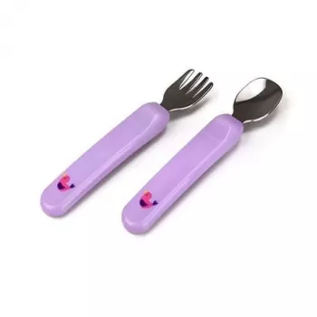 Kidsme babybestickset – sked och gaffel, lavendel, 6m+