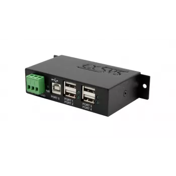 EXSYS EX-1594HMS USB 2.0 4-port industrihub med DIN-skenkit