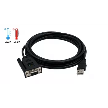 EXSYS EX-1311-2FT USB 2.0 till RS-232 seriell adapter, DB9-hona, FTDI-krets, industriellt temperaturområde