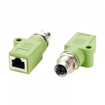 EXSYS M12 X-kodad 8-polig hona till RJ45-hona adapter, 10Gbps, IP67, nicklad mässing EX-49541
