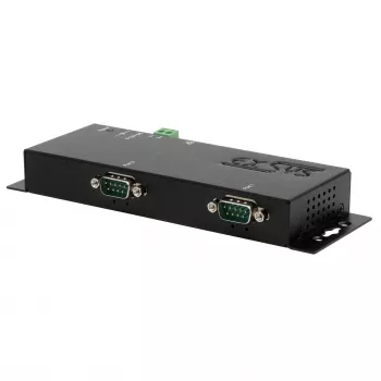 EXSYS EX-6162 Ethernet-till-2x-RS-232-serialserver med 12V/3A-nätaggregat