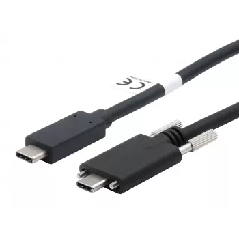 EXSYS USB 3.2 Gen 2x1-kabel C-C med krysskruvar, 1 m, svart (EX-K1591V-1.0)