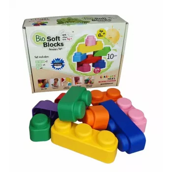 Gerardo's Toys GT3108 mjukt byggkloss-set, 10 delar, EVA-skum, flerfärgad