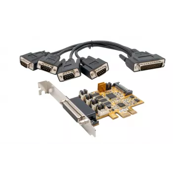 EXSYS EX-44354 4-portars PCIe RS-232 seriellt kort med low-profile-fäste, FTDI-krets