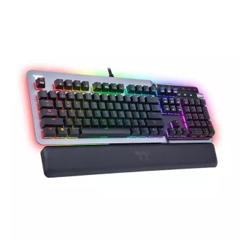 Thermaltake Argent K5 mekaniskt spel tangentbord - Cherry MX Speed Silver, RGB, tyskt layout