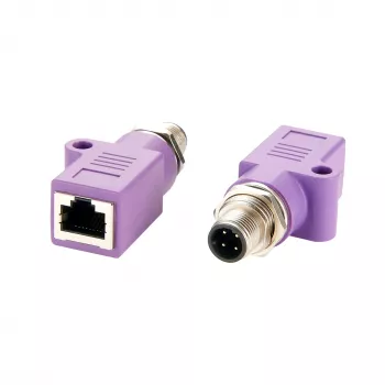 EXSYS EX-49520 M12 D-kodad 4-pin hane till RJ45 hona skärmad industriell Ethernet-adapter