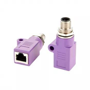 EXSYS EX-49520 M12 D-kodad 4-pin hane till RJ45 hona skärmad industriell Ethernet-adapter