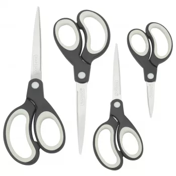 Rapesco Soft Grip sax-set, 4 delar, rostfria blad, svart/grå 1574