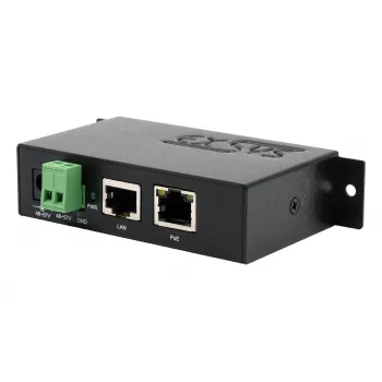 EXSYS EX-6008POE Gigabit PoE++ injektor, 60W, IEEE 802.3bt, 48-57V DC anslutningsplint-ingång, DIN-skena/väggmontering