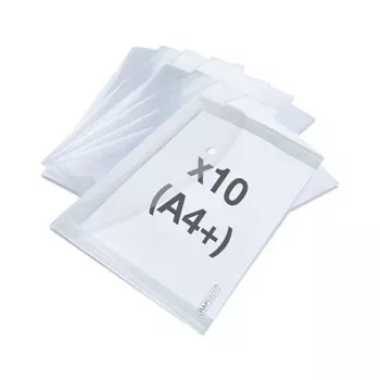 Rapesco ECO GRS A4 dokumentfickor transparent klara, 10-pack (1816)