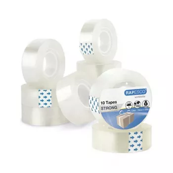Rapesco 1807 transparent tejp 19 mm x 33 m, 10 rullar