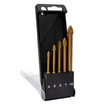 C.K Tools T3059 glasborrset, 5-delat (4-10 mm), volframkarbidspets, för glas, kakel, keramik, porslin, spegel