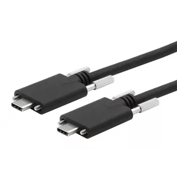 EXSYS USB 3.2 Gen 2x1 Type-C-kabel med tumskruvar, 3,0 m, svart EX-K1592V-3.0