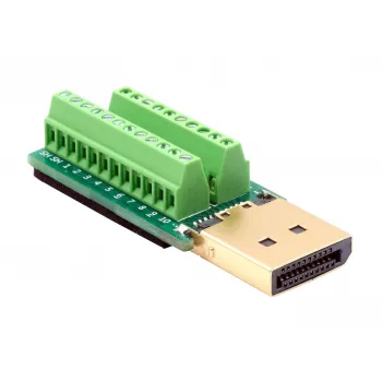 EXSYS EX-49052 DisplayPort-kontakt till 20-polig skruvplint adapter